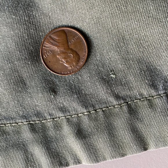 Oversized Long Sleeve Shirt Dress, Distressed Olive Green, Abercrombie & Fitch - Picture 10 of 10